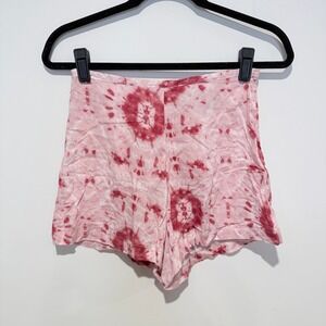 REFORMATION Pink Red Tie Dye High Waisted Zipper Shorts Women's Size 2